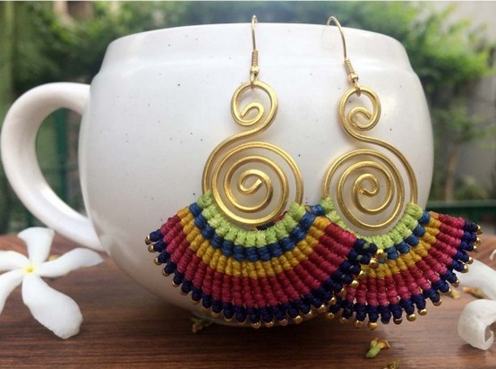 spiral fan earrings 