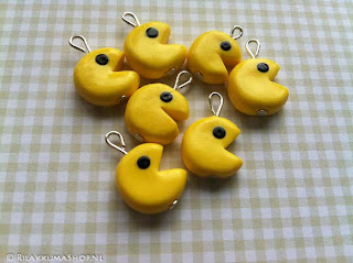 Kawaii Polymer Clay Pac Man Charm