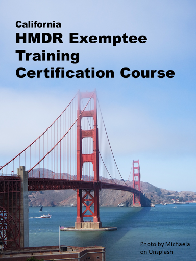 California Exemptee Training Certification - for home medical device retailers.  If you are applying for a California Exemptee license, you'll need to include proof of required training in your application. Take this online course to earn a course completion certificate for your license application.