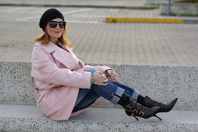 oversized pink coat, cesare paciotti chloé susanna lookalikes, gucci pink bag, owl sweater, fashion and cookies, fashion blogger