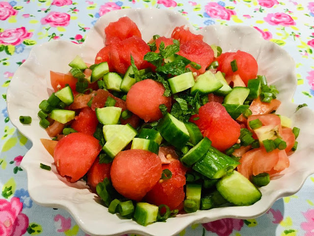 watermelon and cucumber salad