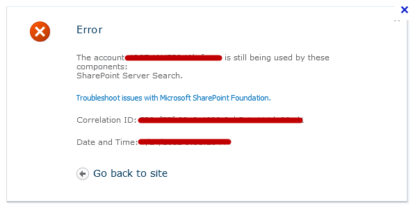Delete Managed Account in SharePoint 2010
