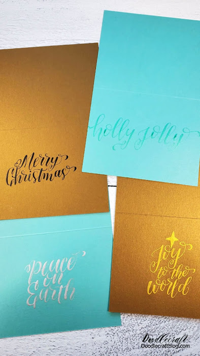 Repeat the same process for making handmade calligraphy cards.   Get matching Stardream paper from Cardstock Warehouse and cut each piece in half so it measures 8.5x5.5.     Score and fold them in half.