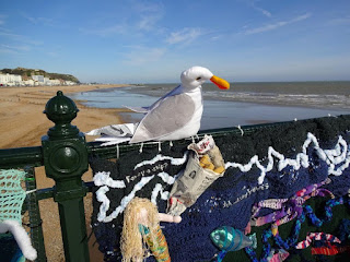 We visited the pier just after the Hastings Pier Yarn Bomb had opened!