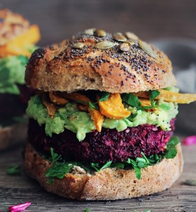 How to make a vegan black bean burger with truffle cheese, also vegan, and chipotle mayonnaise