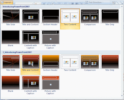 Reason #5 why I like Office 2007: using Slide designs/layouts in Powerpoint