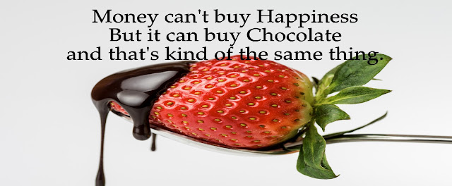 "Money can't buy Happiness but it can buy Chocolate and that's kind of the same thing."