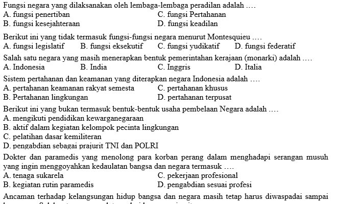 Kisi Kisi Soal Dan Jawaban Pkn Smp Kelas 9 Semester Ganjil Didno76 