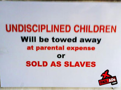 Funny Signs about Unattended Kids Seen On www.coolpicturegallery.net