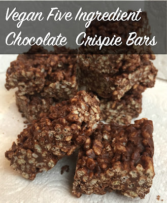 Five Ingredient Chocolate Crispie Bars ~Vegan~