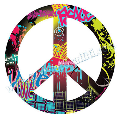 Logo Design  Alphabets on Digital Graffiti Alphabet With The Peace Logo Design Full Color