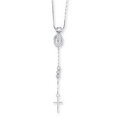 white gold rosary necklace