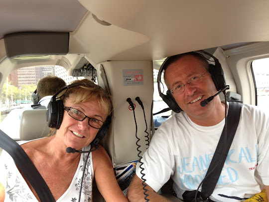 Peterbrownroute66 me and pam in helicopter