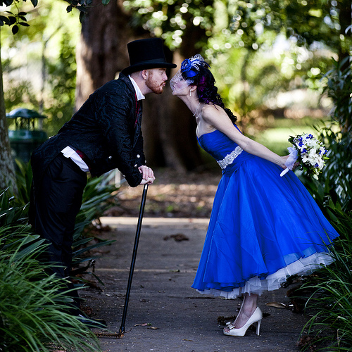 Stunning royal blue wedding dress perfect for the alternate bride