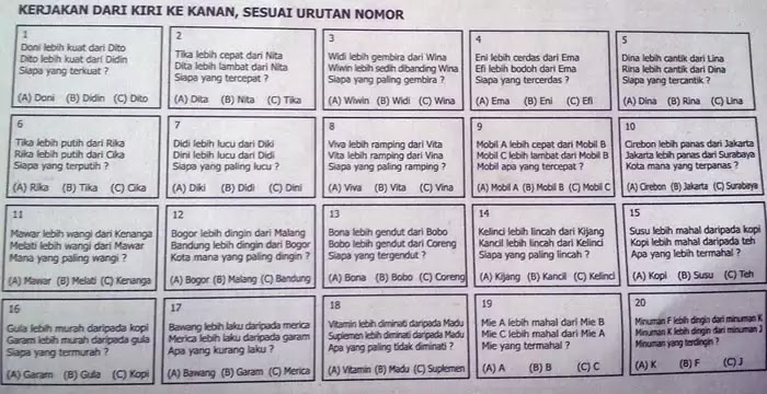 16+ Contoh Soal Psikotes Indomaret Dan Jawabannya Contoh