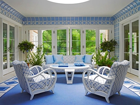 Contoh desain interior rumah nuansa biru