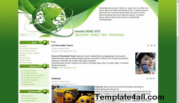 Nature White Green Joomla Template Design