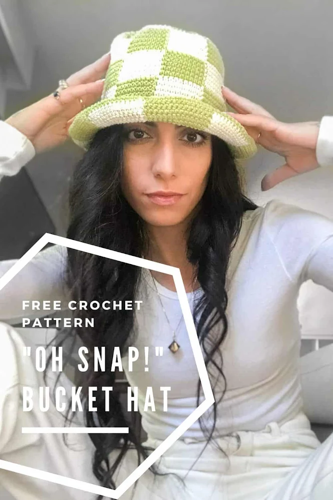 Checkered Crochet Bucket Hat Pattern FREE