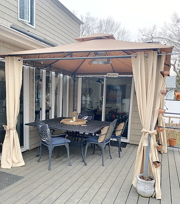 outdoor gazebo with curtains