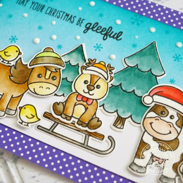 Sunny Studio Stamps: Barnyard Buddies Christmas Farm Animals On The Farm Card by Lexa Levana