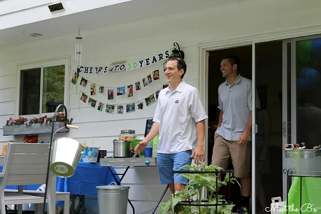 Blue and green surprise 30th birthday beer-b-q party!