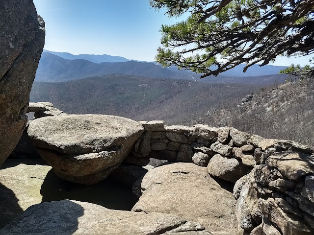 stone wall and mountain views