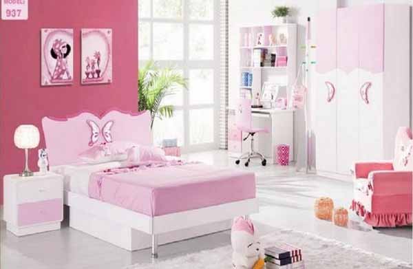 Contoh desain kamar tidur anak perempuan sederhana