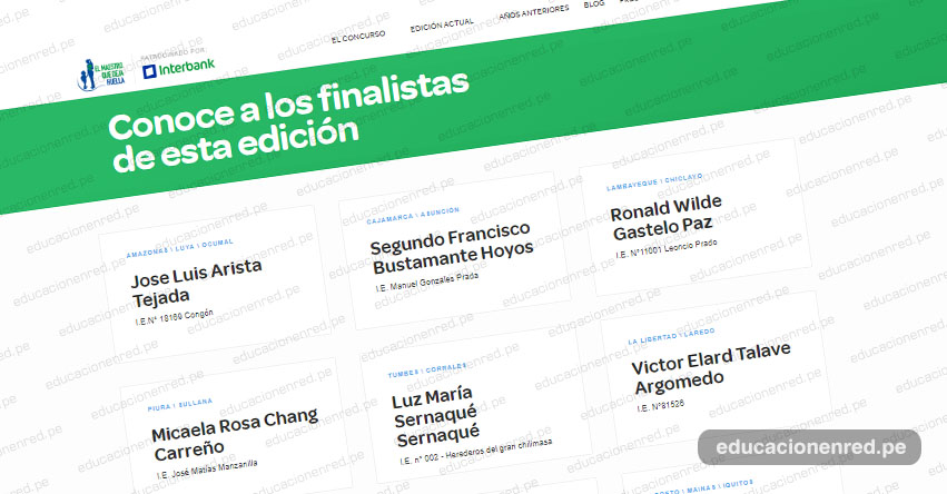 MAESTRO QUE DEJA HUELLA: Conoce a los finalistas edición 2019 - www.maestroquedejahuella.com.pe