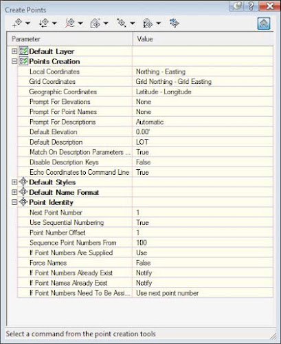 Point-creation settings in the Create Points dialog