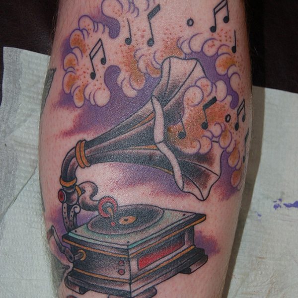 Colorido música desenhos de tatuagem