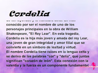 significado del nombre Cordelia