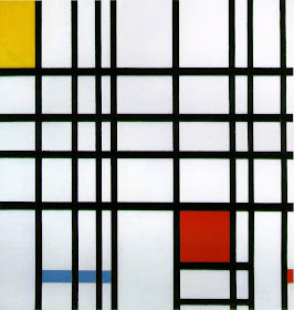 Mondrian Composition with Yellow, Blue and Red