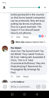 Screenshot showing some Cameroonians criticized 30% phone tax on Facebook