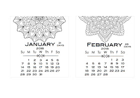 2018 calendars to colour