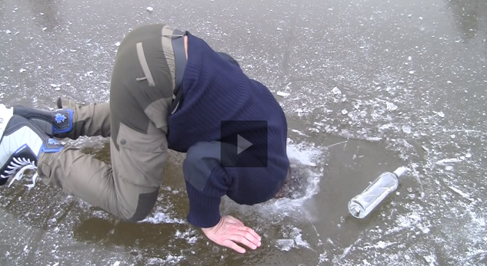 This Guy Is So Crazy! I Could Never Do It, But It Looks Funny. This Will Make You Feel Cold