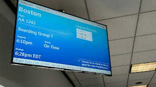 Flight display board at the Charlotte Airport