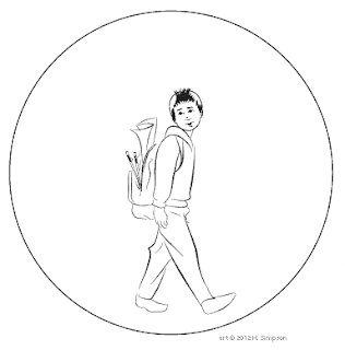 Boy walking in bubble