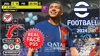 Download eFootball PES New Patch 2024 PPSSPP Font Name Small New Update Transfer And Kits English Version Best Graphics HD