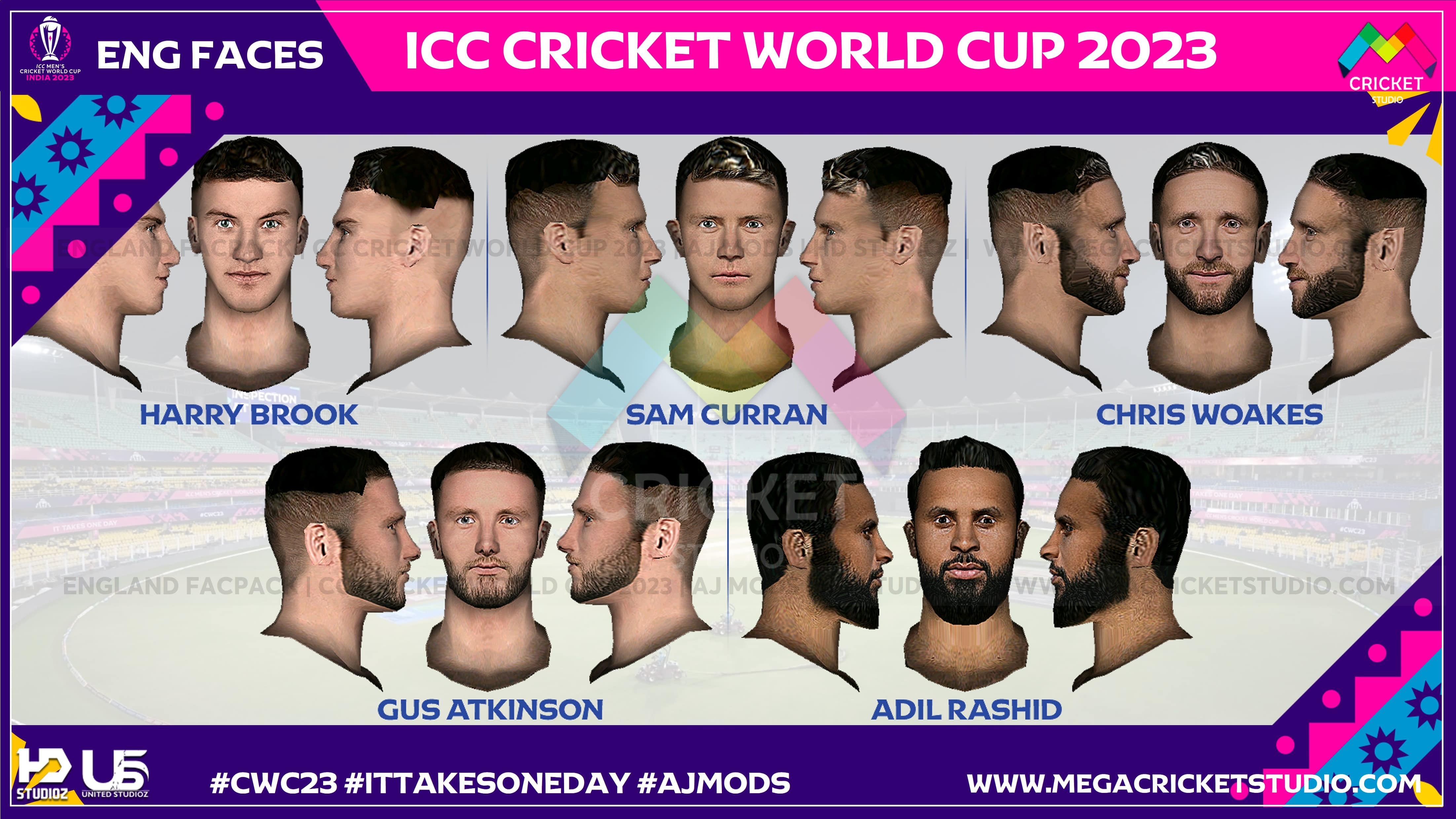 ICC World Cup 2023 England Facepack for EA Cricket 07