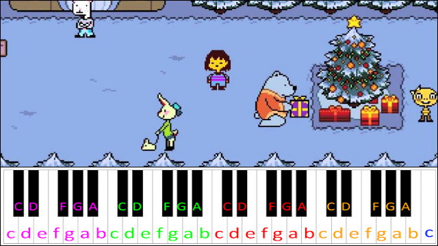 Snowdin Town (Undertale) Hard Version Piano / Keyboard Easy Letter Notes for Beginners