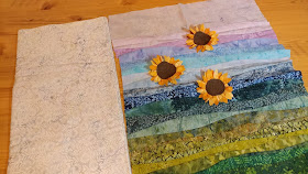 Sunflower and butterfly art mini quilt