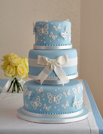 Blue butterfly wedding cake Tea Blue Butterfly Wedding