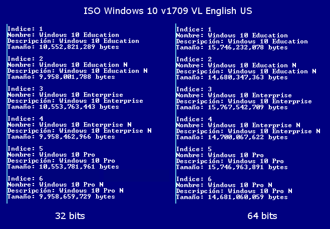 Windows 10 1709 VL English US