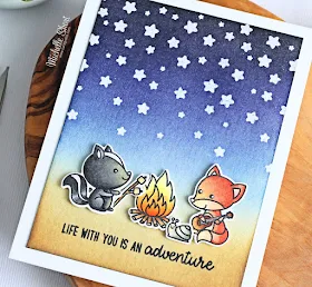 Sunny Studio Stamps: Critter Campout Cascading Stars Card by Michelle Short