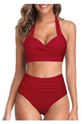 Swimsuit - Women's Two Piece ( Swimsuit ) Halter Bandage | Wedding Dress