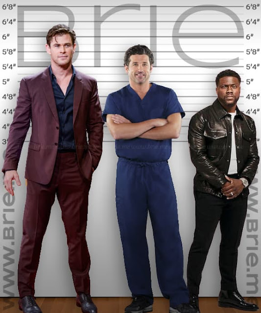 Patrick Dempsey standing with Chris Hemsworth and Kevin Hart