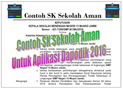 Format SK Sekolah Aman SD, SMP, SMA, SMK