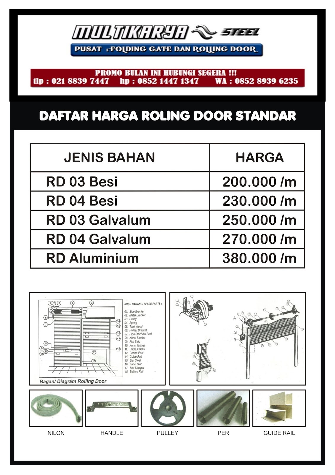 Daftar Harga rolling  door  dan folding gate Bogor murah 