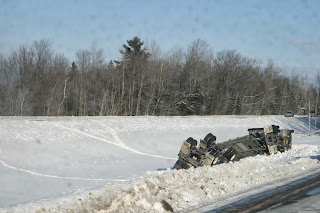 truck roll-over Maine turnpike