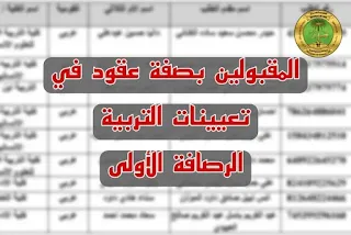 تعلن الإدارة العامة والمحلية القسم التخطيط لمديرية التربية الرصافة الاولى اليوم الاثنين 11 آذاراسماء المتقدمين للتعيين بصفة عقد على ملاكها من "ذوي الشهداء، وذوي الإعاقة والاحتياجات الخاصة، والأقليات" ضمن مديرية الرصافة الاولى.